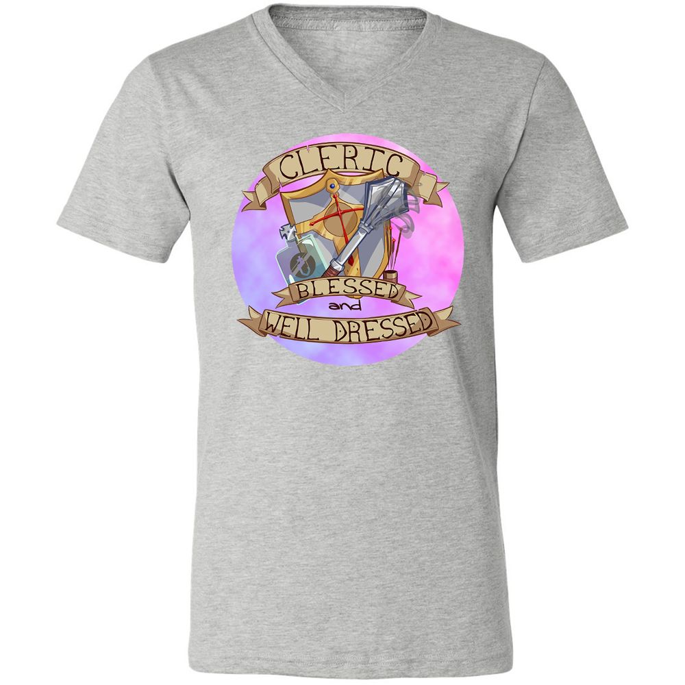 Unisex V-Neck T-Shirt - KEV3XK68 - Athletic Heather - 7