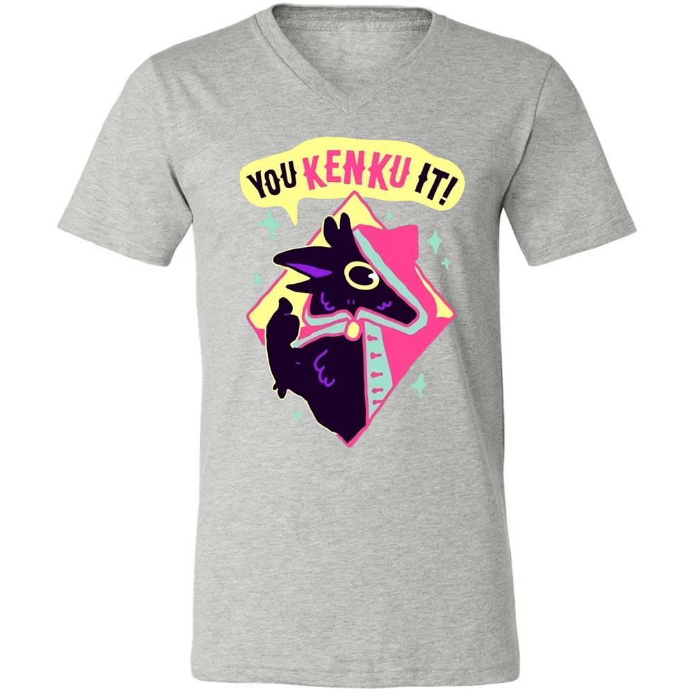 Unisex V-Neck T-Shirt - 4GUCF5S1 - Athletic Heather - 7