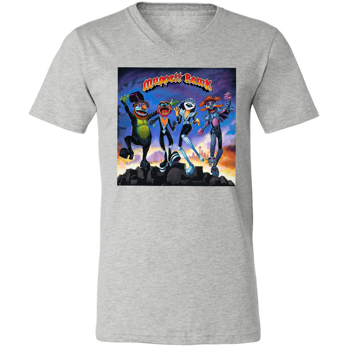 Unisex V-Neck T-Shirt - 69Q75Z5B - Athletic Heather - 7
