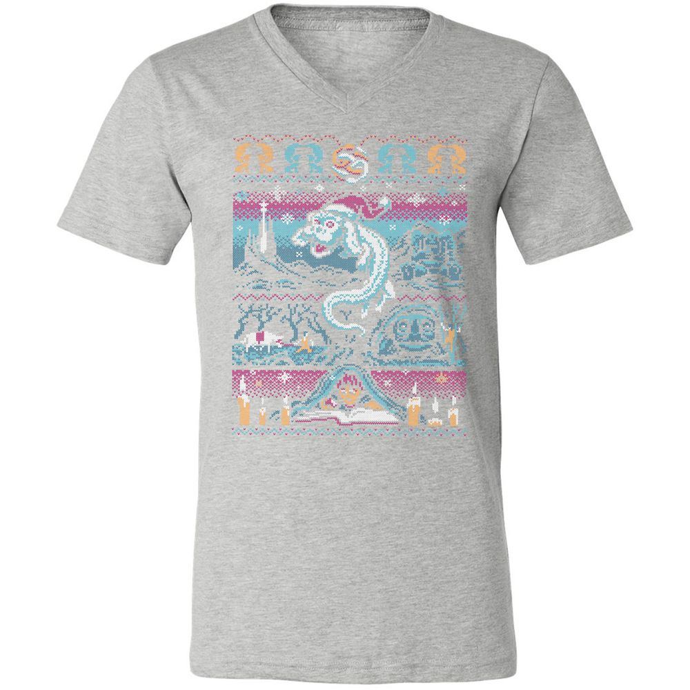Unisex V-Neck T-Shirt - 9ZKDRY92 - Athletic Heather - 7