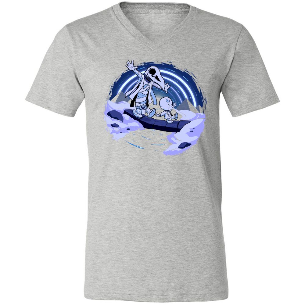 Unisex V-Neck T-Shirt - PRNJDBSZ - Athletic Heather - 7