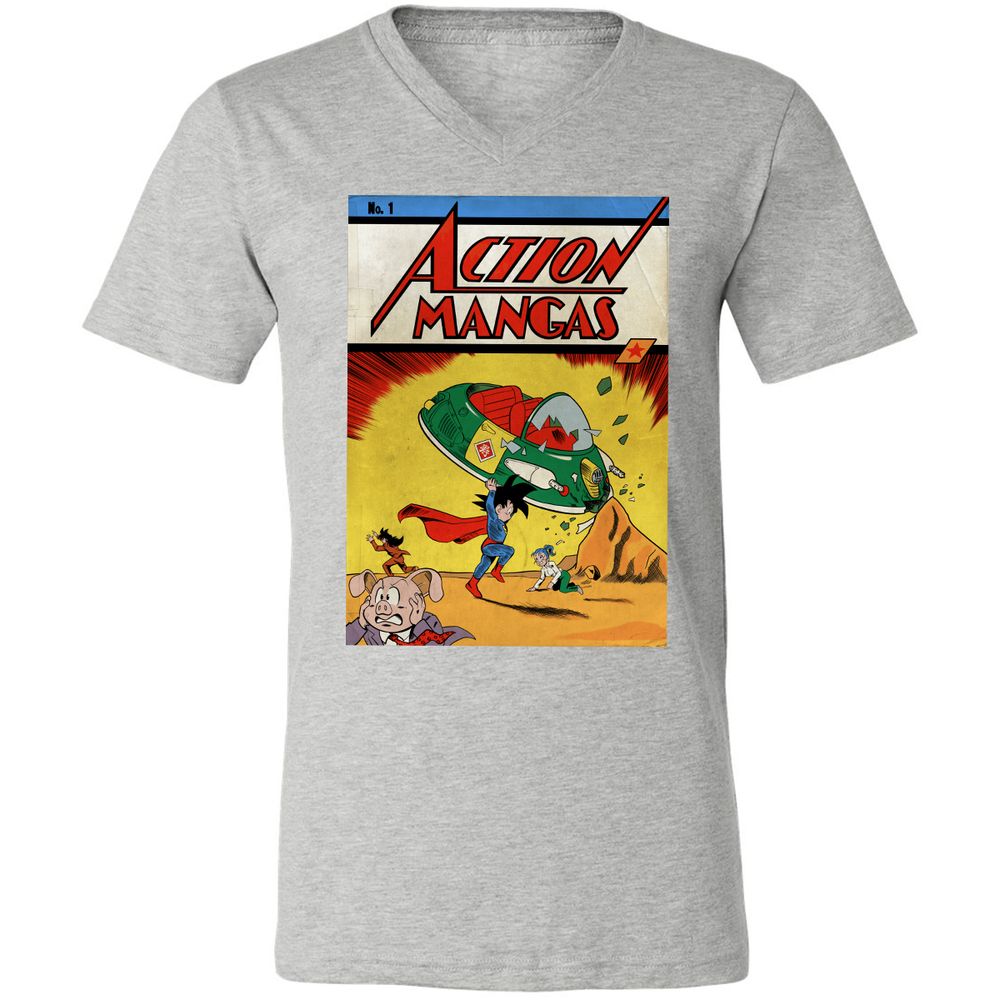 Unisex V-Neck T-Shirt - B9CAM2D5 - Athletic Heather - 7