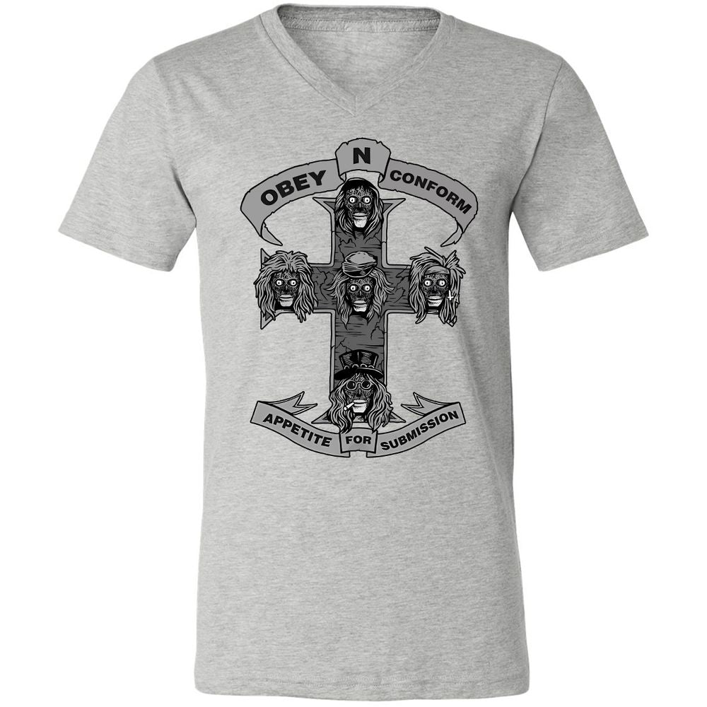 Unisex V-Neck T-Shirt - 83P2CZXJ - Athletic Heather - 7