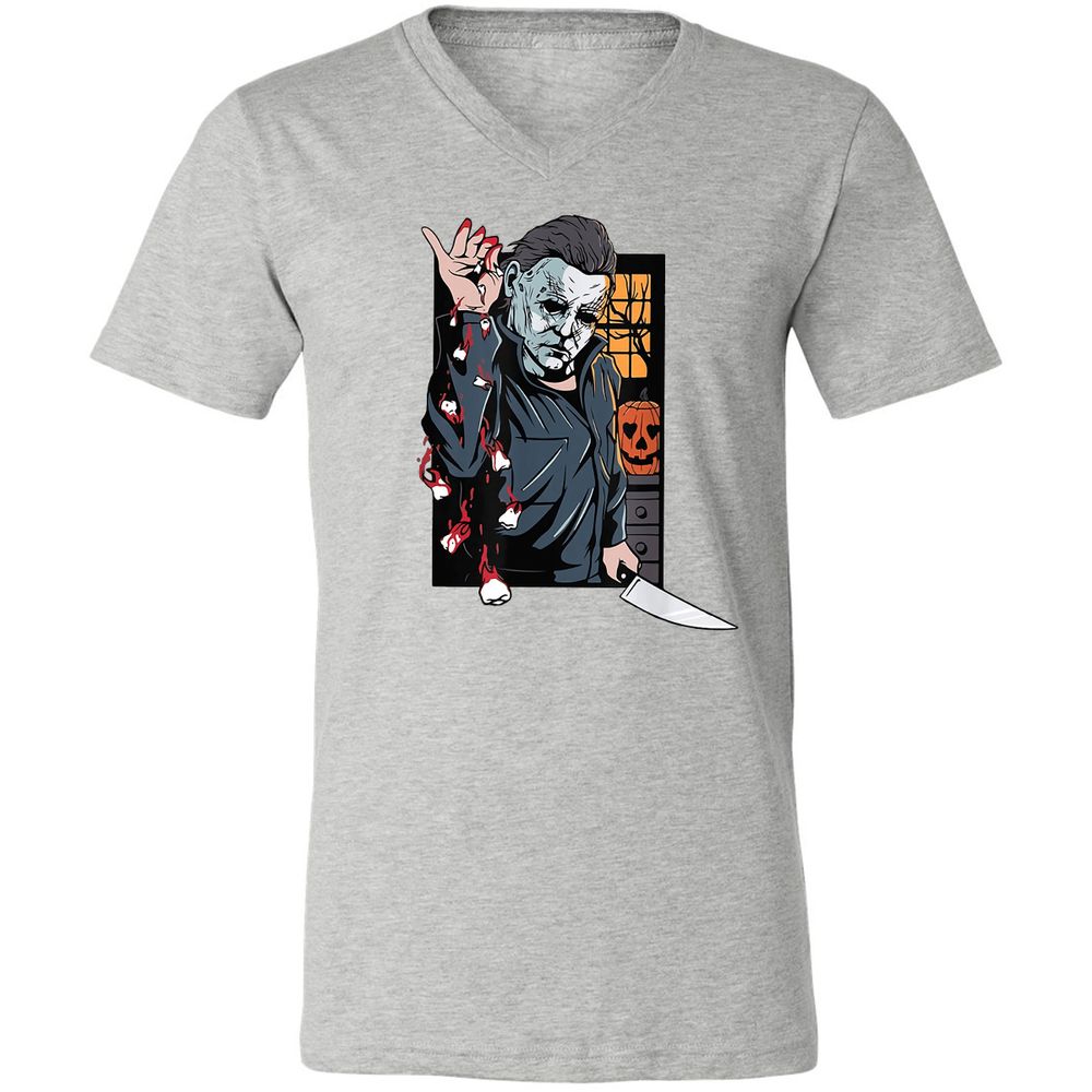 Unisex V-Neck T-Shirt - QGENDHGJ - Athletic Heather - 7