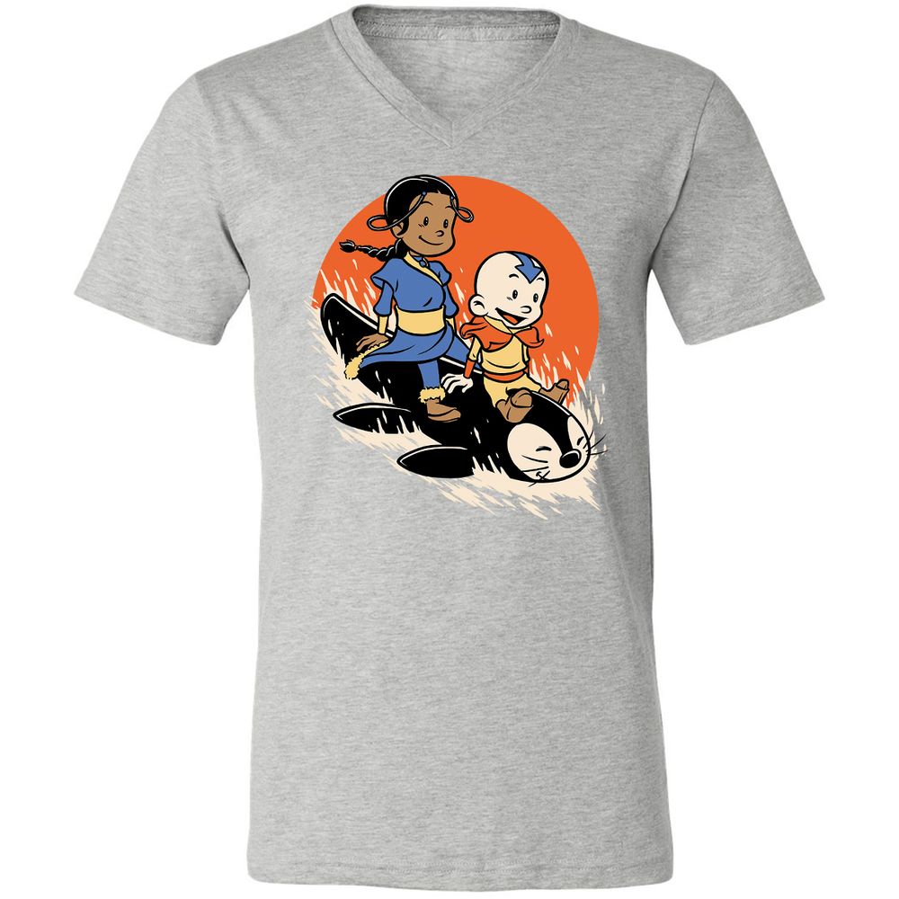 Unisex V-Neck T-Shirt - 9EGLJ1FN - Athletic Heather - 7