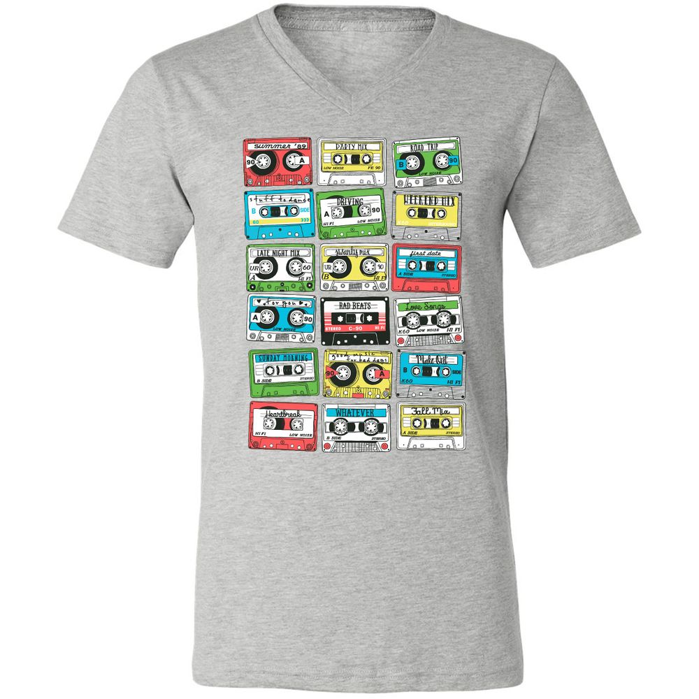 Unisex V-Neck T-Shirt - R7CGAYB4 - Athletic Heather - 7