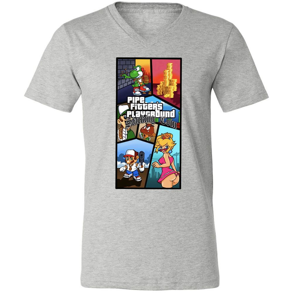Unisex V-Neck T-Shirt - DYXCW3KN - Athletic Heather - 7