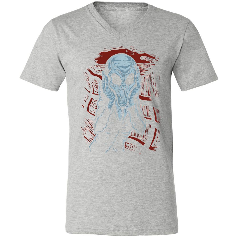 Unisex V-Neck T-Shirt - H54W6YJ9 - Athletic Heather - 7