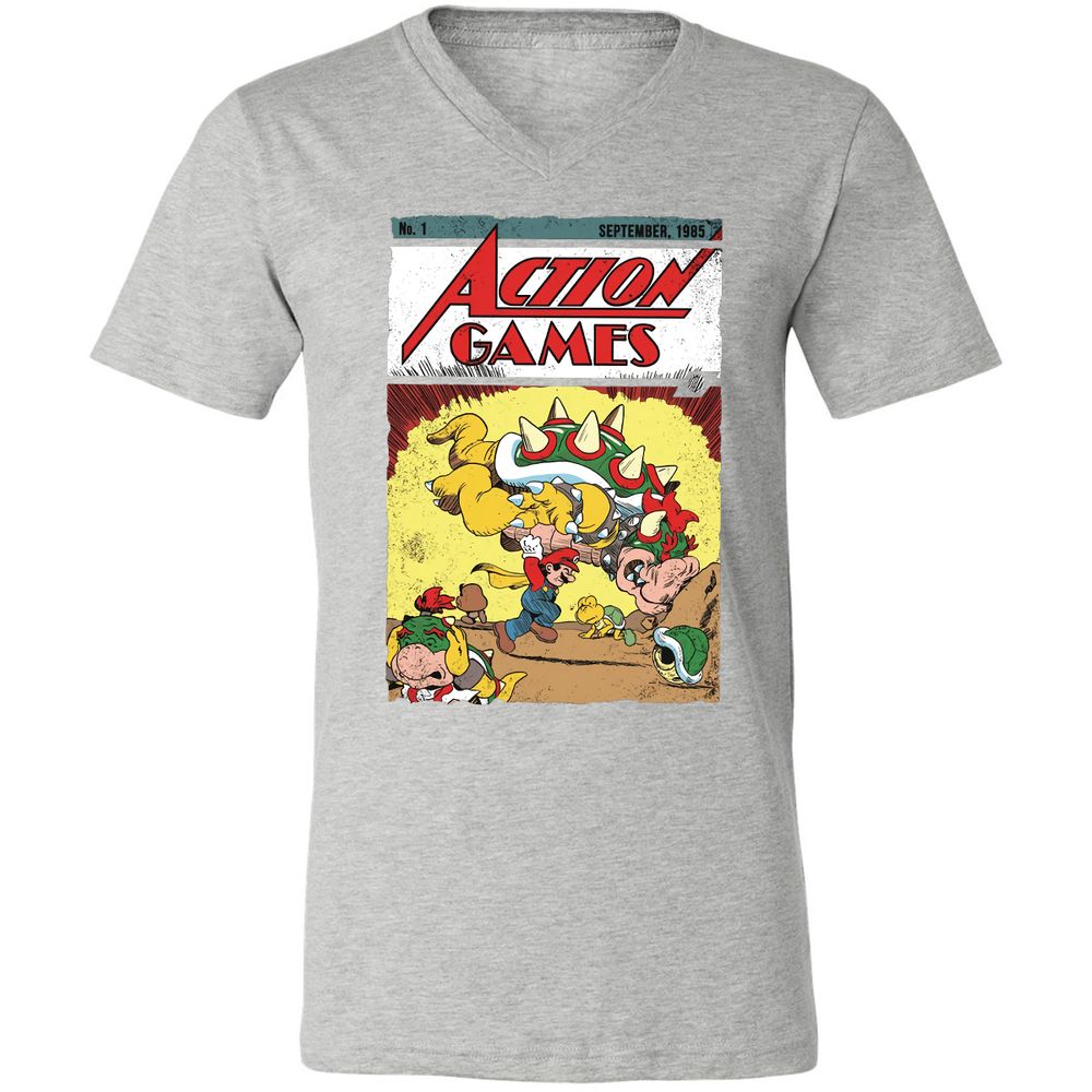 Unisex V-Neck T-Shirt - TXFW73NM - Athletic Heather - 7