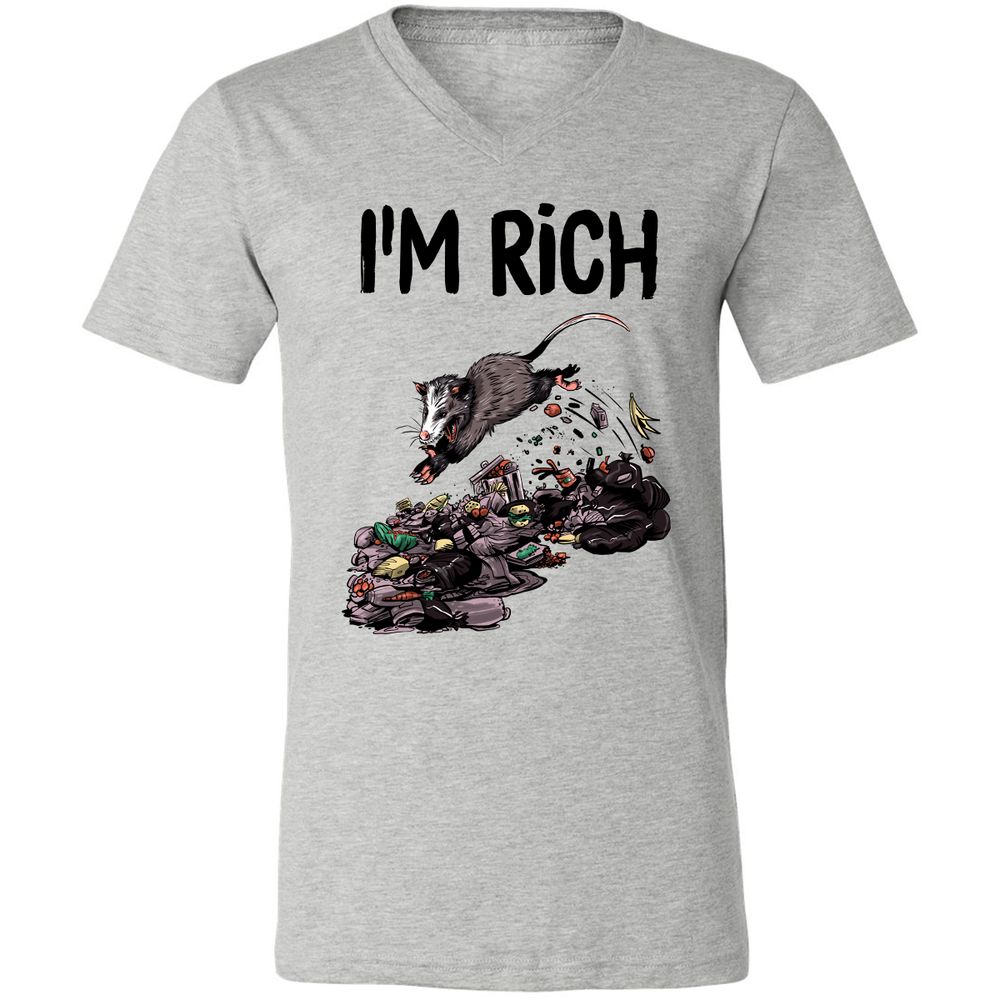 Unisex V-Neck T-Shirt - 4VMEHF7Z - Athletic Heather - 7
