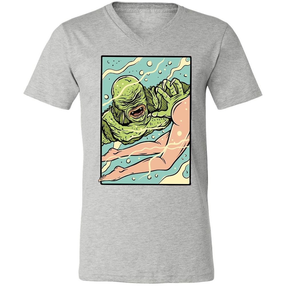 Unisex V-Neck T-Shirt - 6R6AJ4QU - Athletic Heather - 7