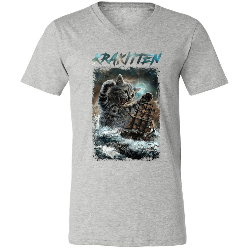 Unisex V-Neck T-Shirt - 2KDVBMXV - Athletic Heather - 7