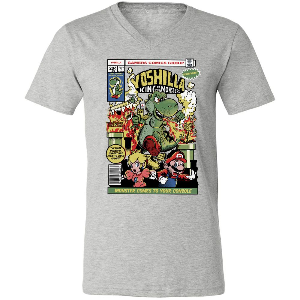 Unisex V-Neck T-Shirt - LM5NEKAH - Athletic Heather - 7