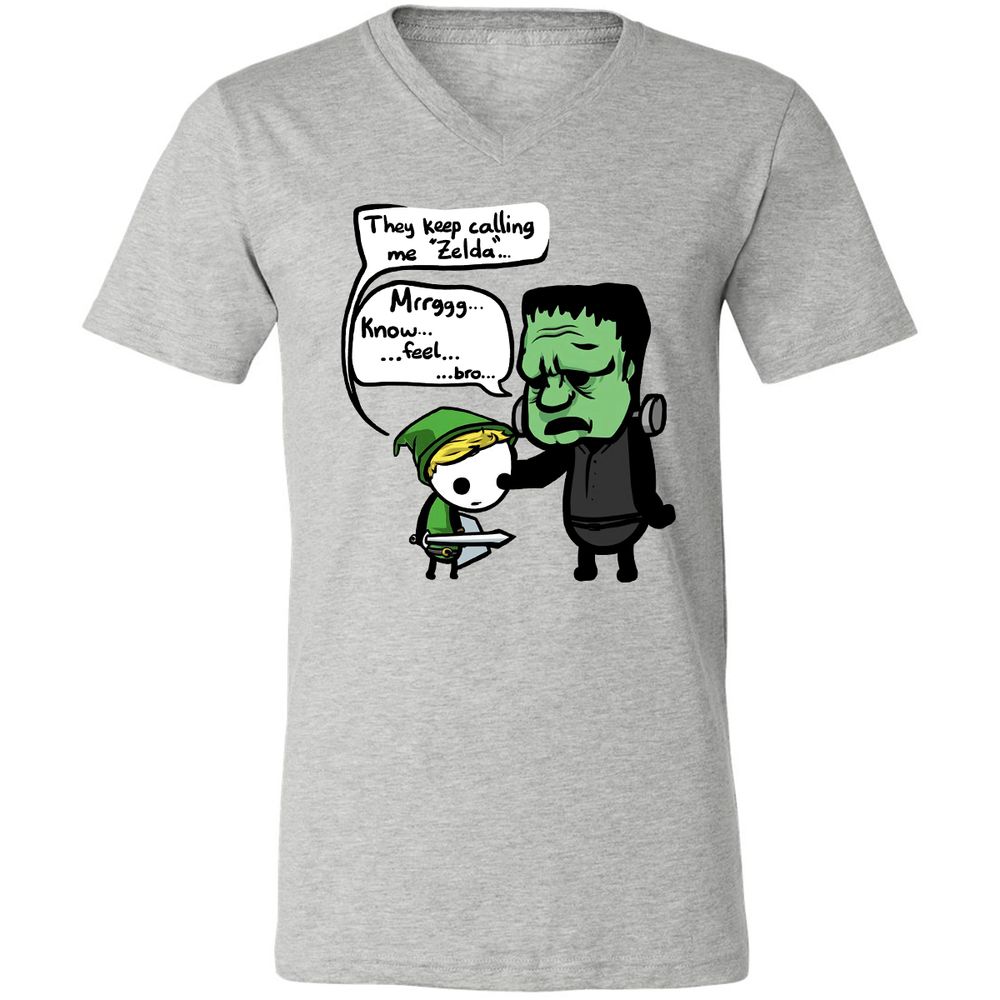 Unisex V-Neck T-Shirt - 6GPRYMHJ - Athletic Heather - 7