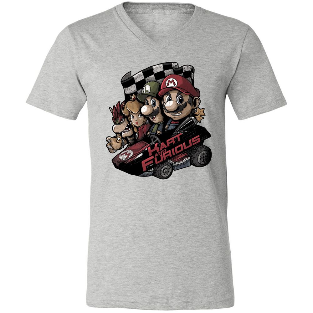 Unisex V-Neck T-Shirt - 6JBP9TWU - Athletic Heather - 7