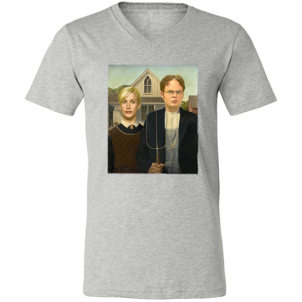 Unisex V-Neck T-Shirt - AP2K9UF9 - Athletic Heather - 7