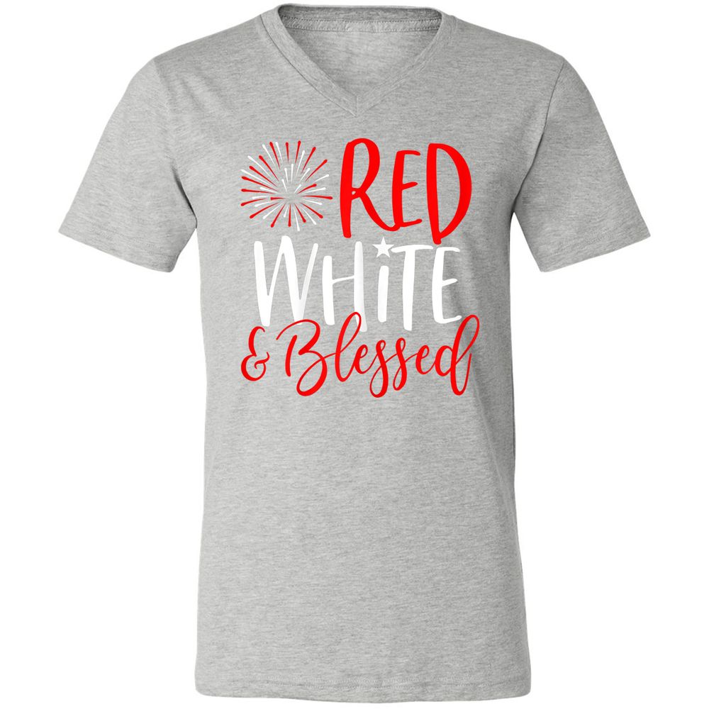 Unisex V-Neck T-Shirt - 5SPZF4MN - Athletic Heather - 7