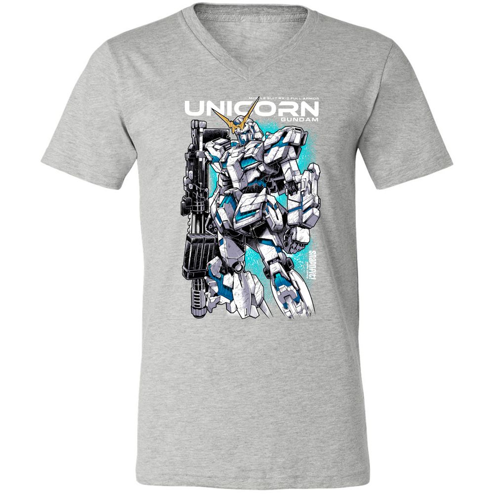 Unisex V-Neck T-Shirt - EEEMHEEJ - Athletic Heather - 7