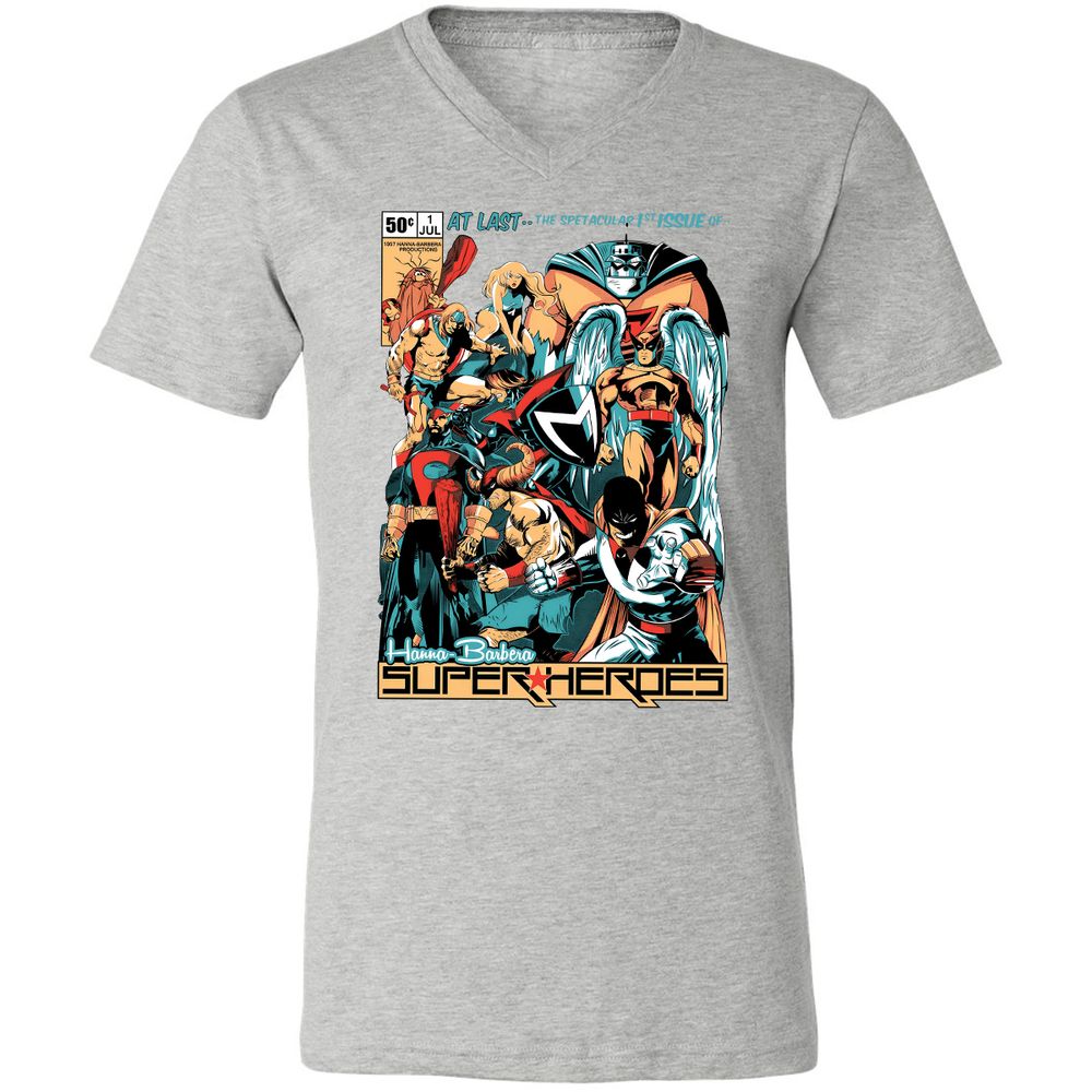 Unisex V-Neck T-Shirt - C4RNGJXQ - Athletic Heather - 7
