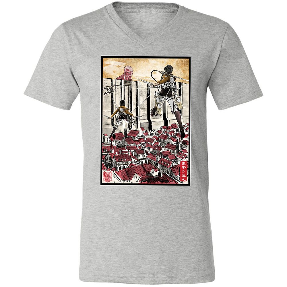 Unisex V-Neck T-Shirt - MYTWWEGZ - Athletic Heather - 7