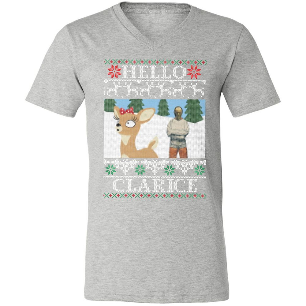 Unisex V-Neck T-Shirt - CLJSDPDF - Athletic Heather - 7