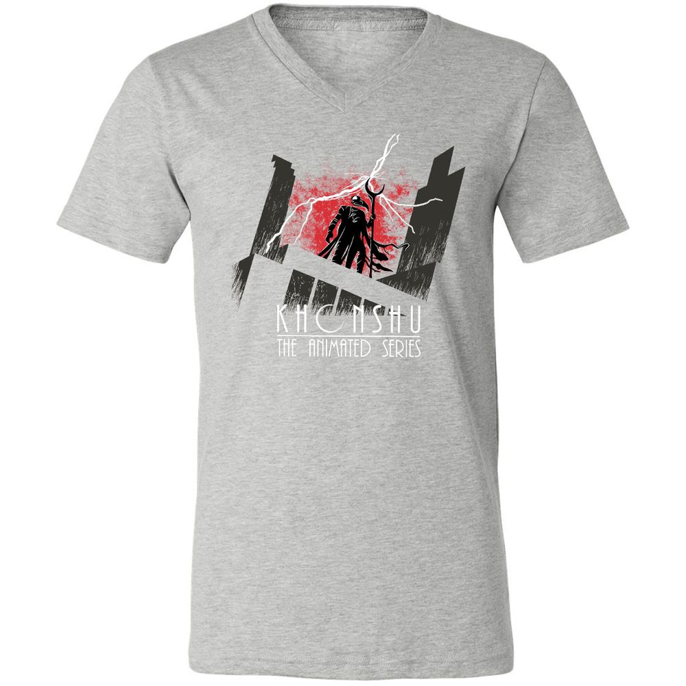 Unisex V-Neck T-Shirt - XQZC5KP9 - Athletic Heather - 7