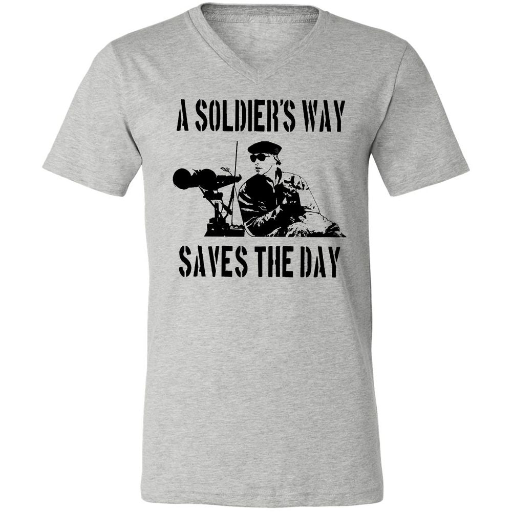 Unisex V-Neck T-Shirt - 7JSE4CU5 - Athletic Heather - 7