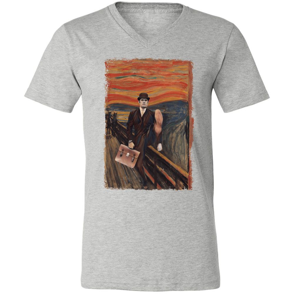 Unisex V-Neck T-Shirt - HGMBPL17 - Athletic Heather - 7