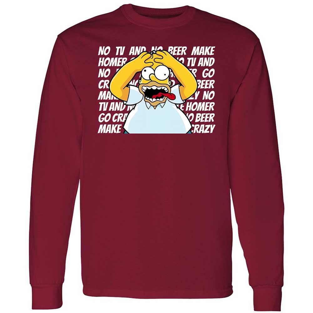 No TV and No Beer Make Homer Go Crazy - Cardinal Red - 7