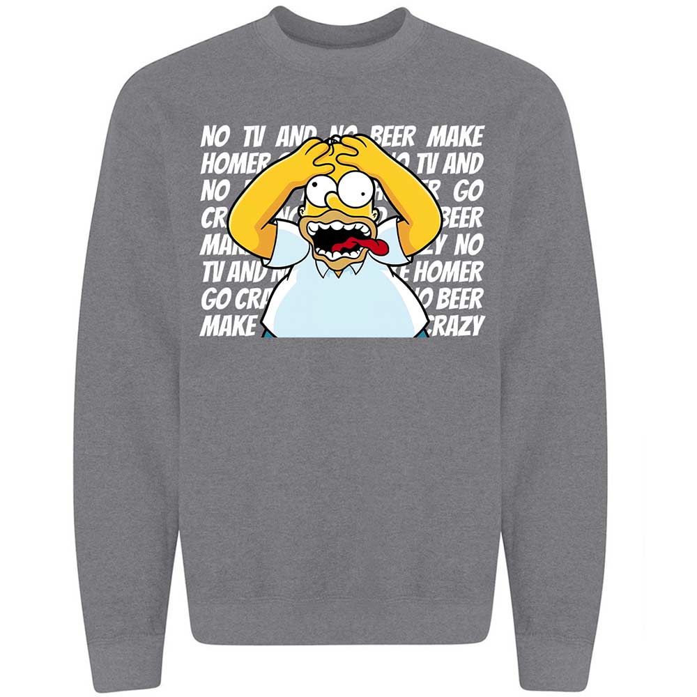 No TV and No Beer Make Homer Go Crazy - Graphite Heather - 7