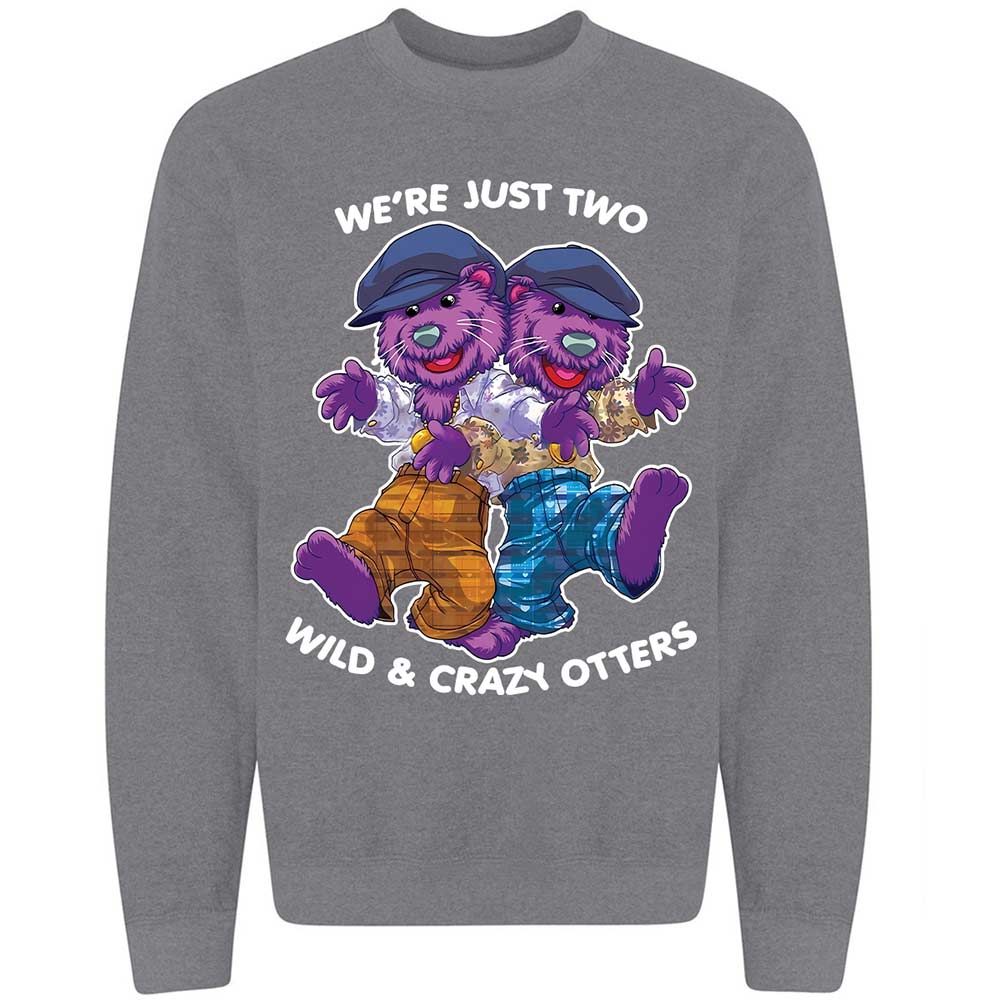 Two wild & crazy otters - Graphite Heather - 7