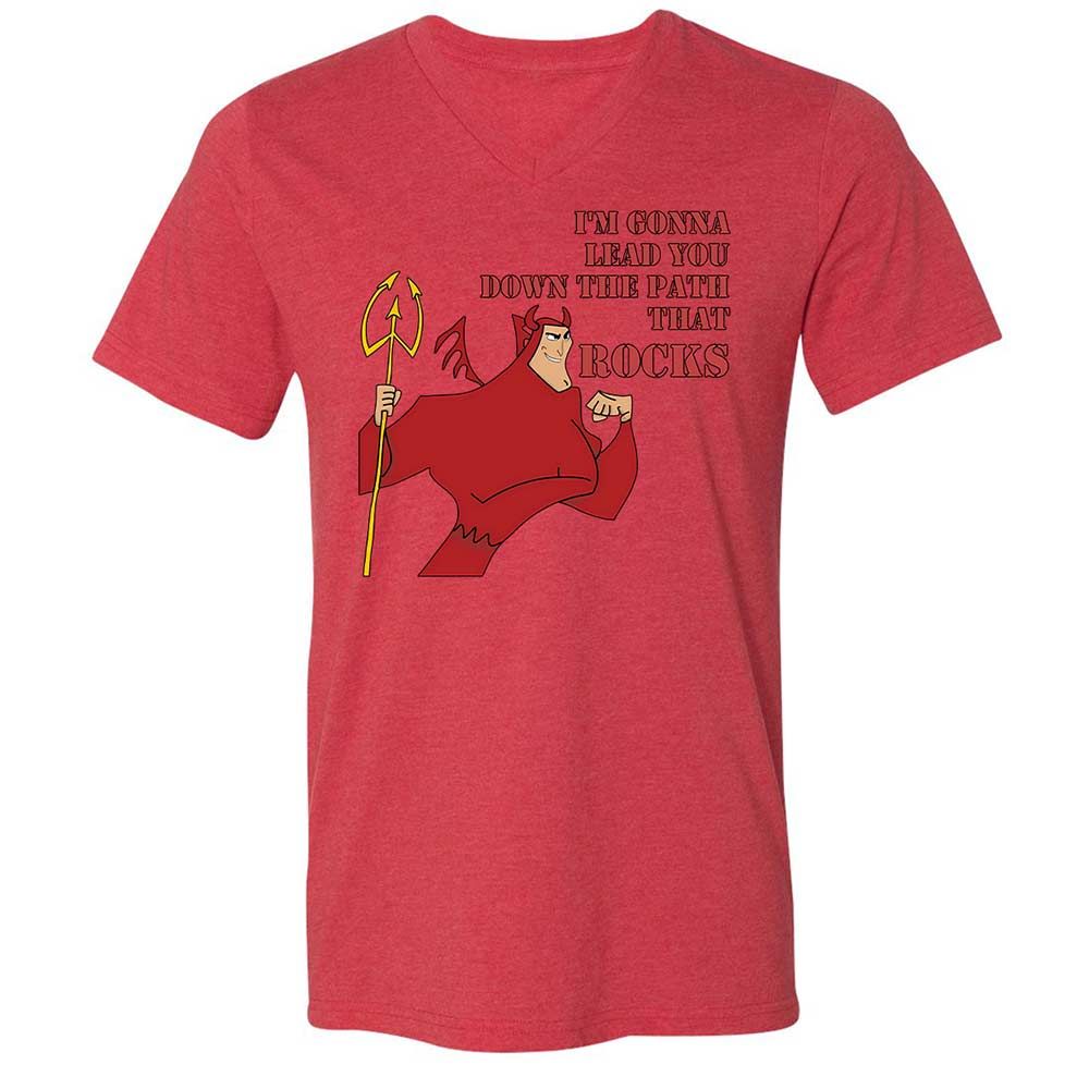Unisex V-Neck T-Shirt - 7NCTY8E4 - Heather Red - 7