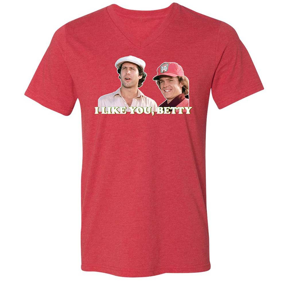 Unisex V-Neck T-Shirt - ZE3LN7TP - Heather Red - 7