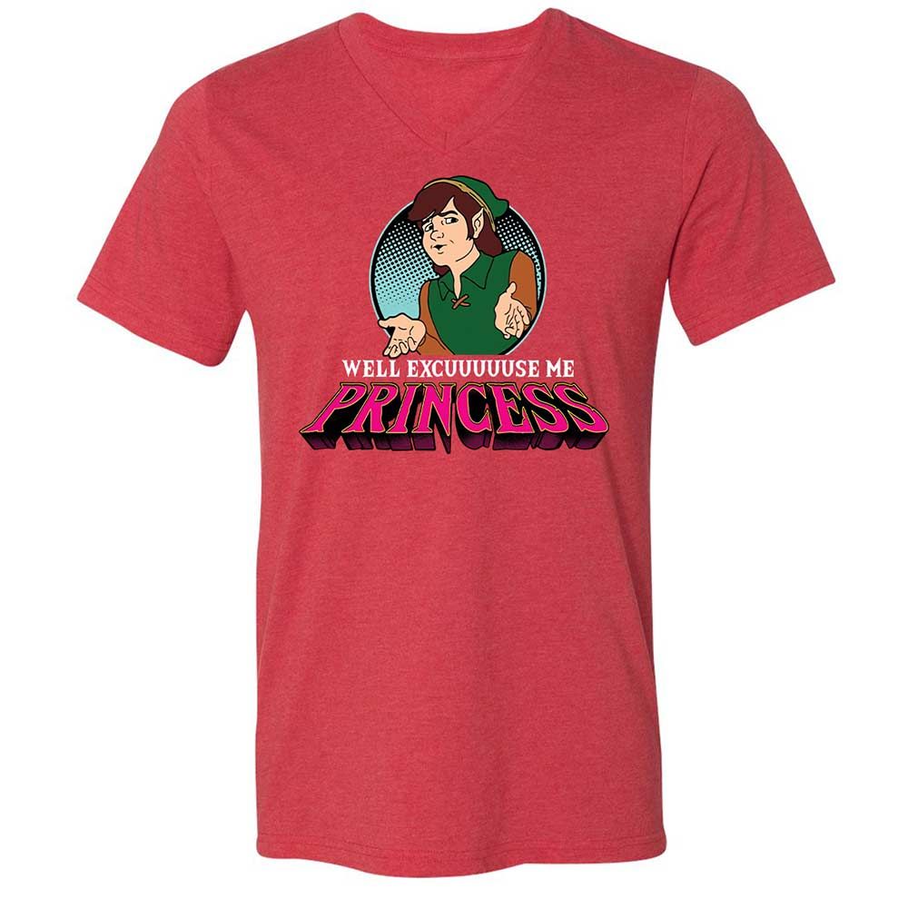 Unisex V-Neck T-Shirt - JKRLQ53Z - Heather Red - 7