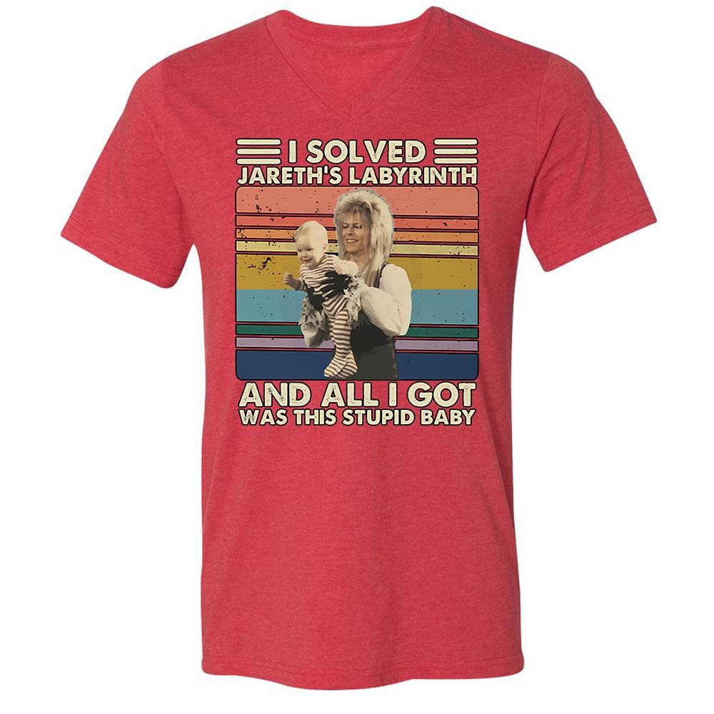 Unisex V-Neck T-Shirt - BZP1K3J1 - Heather Red - 7