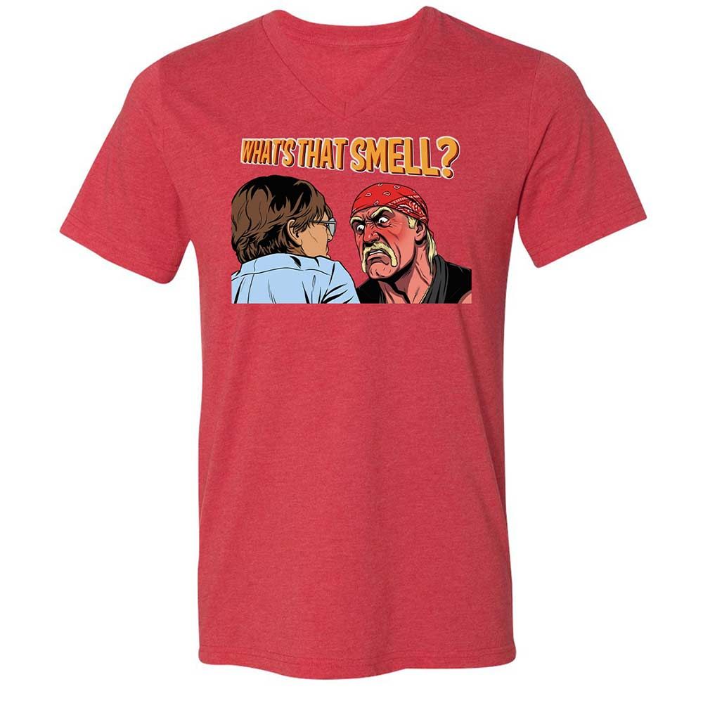 Unisex V-Neck T-Shirt - B7UGU5ZV - Heather Red - 7