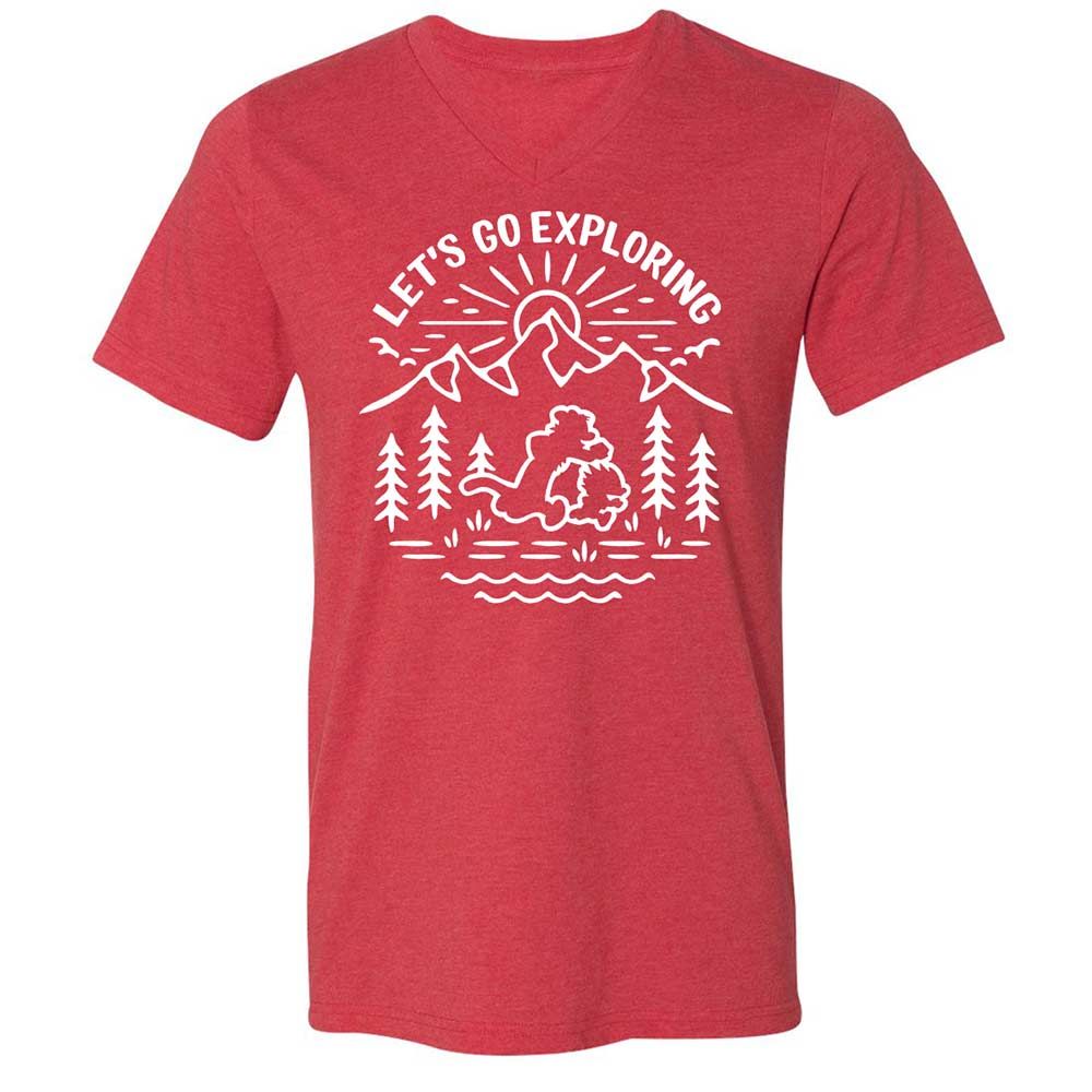 Unisex V-Neck T-Shirt - GEE99RSA - Heather Red - 7