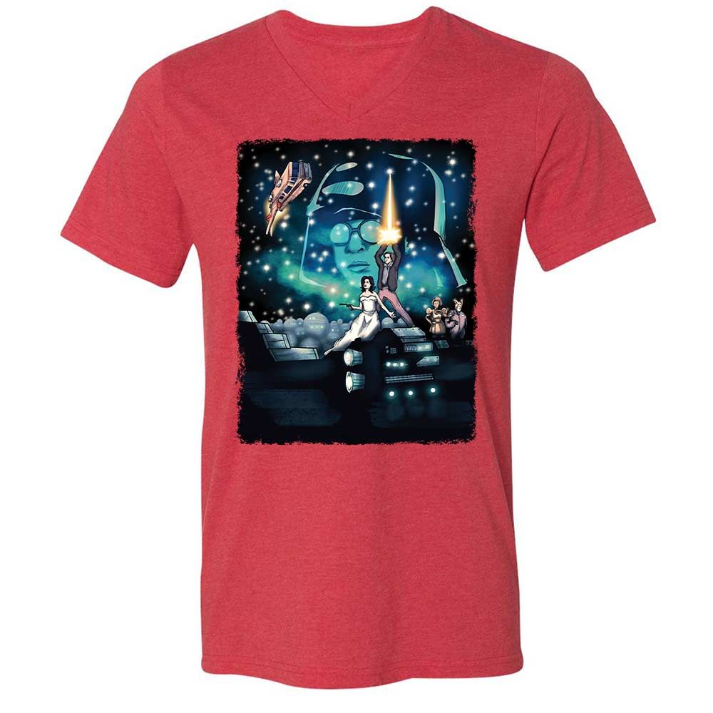 Unisex V-Neck T-Shirt - 5JEGZ8H2 - Heather Red - 7