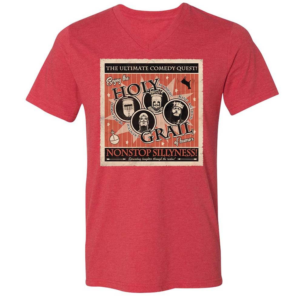 Unisex V-Neck T-Shirt - WCD7Z3N3 - Heather Red - 7