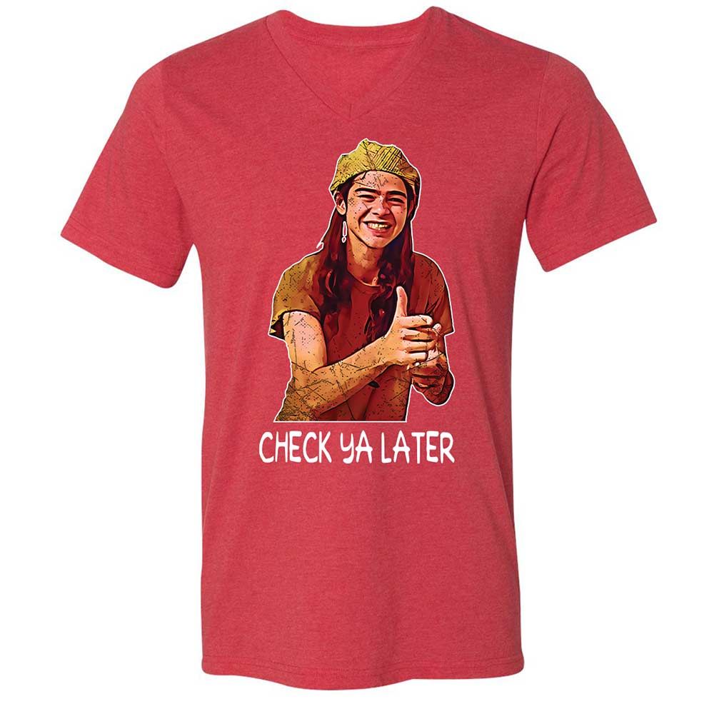 Unisex V-Neck T-Shirt - EX1F6HKS - Heather Red - 7