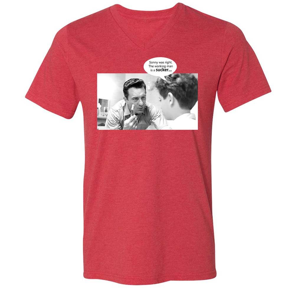 Unisex V-Neck T-Shirt - 1XFDQHCD - Heather Red - 7