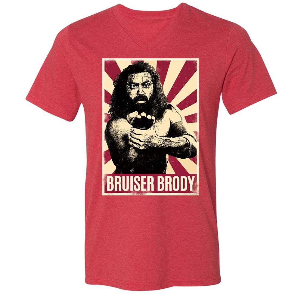 Unisex V-Neck T-Shirt - EMWXBR79 - Heather Red - 7