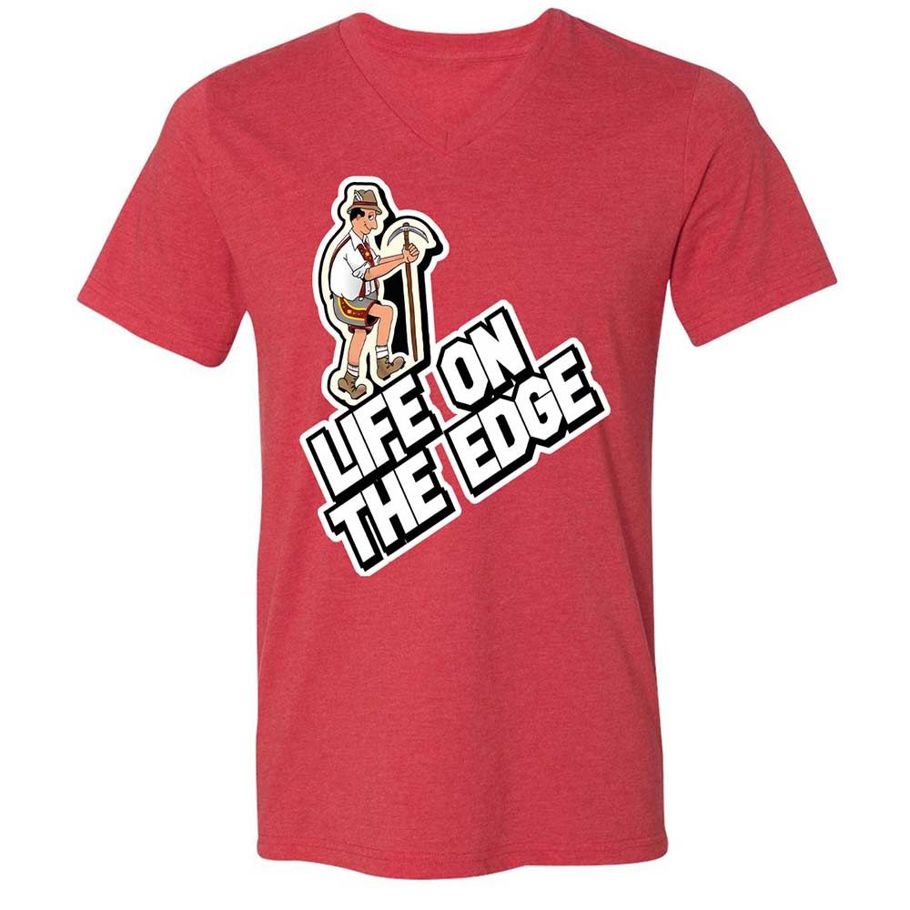 Unisex V-Neck T-Shirt - VVV2KCS2 - Heather Red - 7