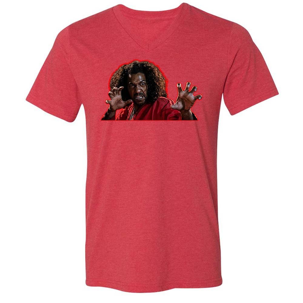 Unisex V-Neck T-Shirt - E8N5JLHV - Heather Red - 7