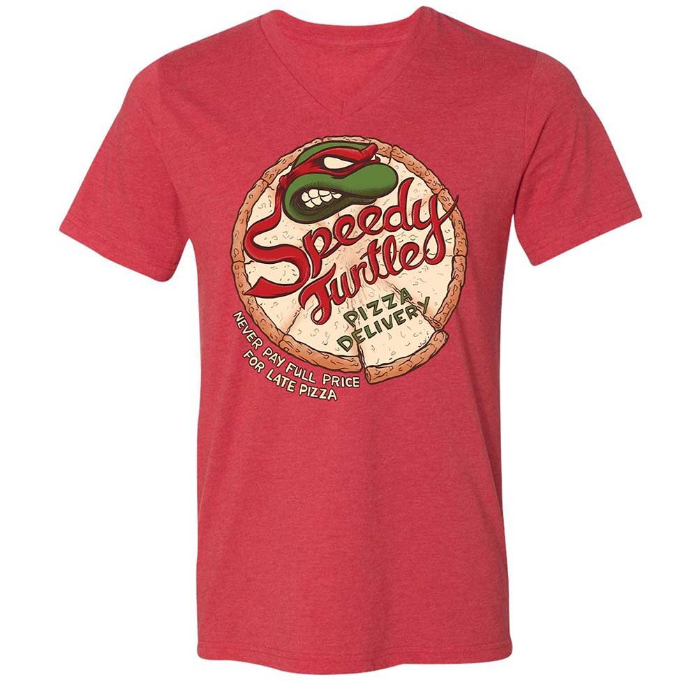 Unisex V-Neck T-Shirt - QTH6DN98 - Heather Red - 7