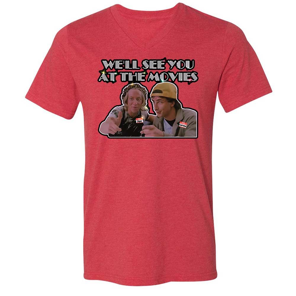Unisex V-Neck T-Shirt - NZAJ9W88 - Heather Red - 7