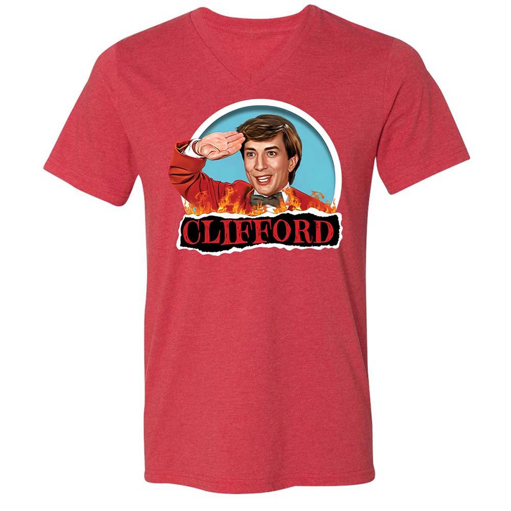 Unisex V-Neck T-Shirt - YJZTG1TV - Heather Red - 7