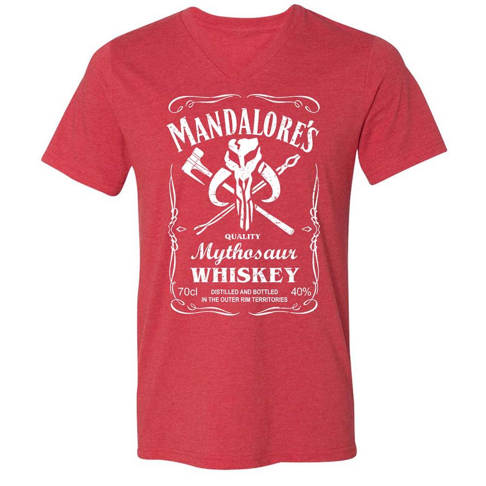 Unisex V-Neck T-Shirt - T36MNDDW - Heather Red - 7