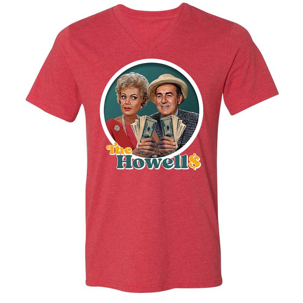 Unisex V-Neck T-Shirt - J85LEMM9 - Heather Red - 7