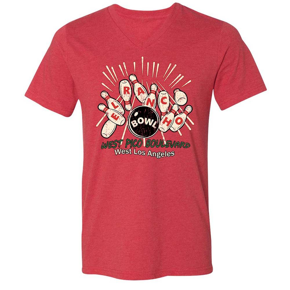 Unisex V-Neck T-Shirt - C5VAMVBX - Heather Red - 7